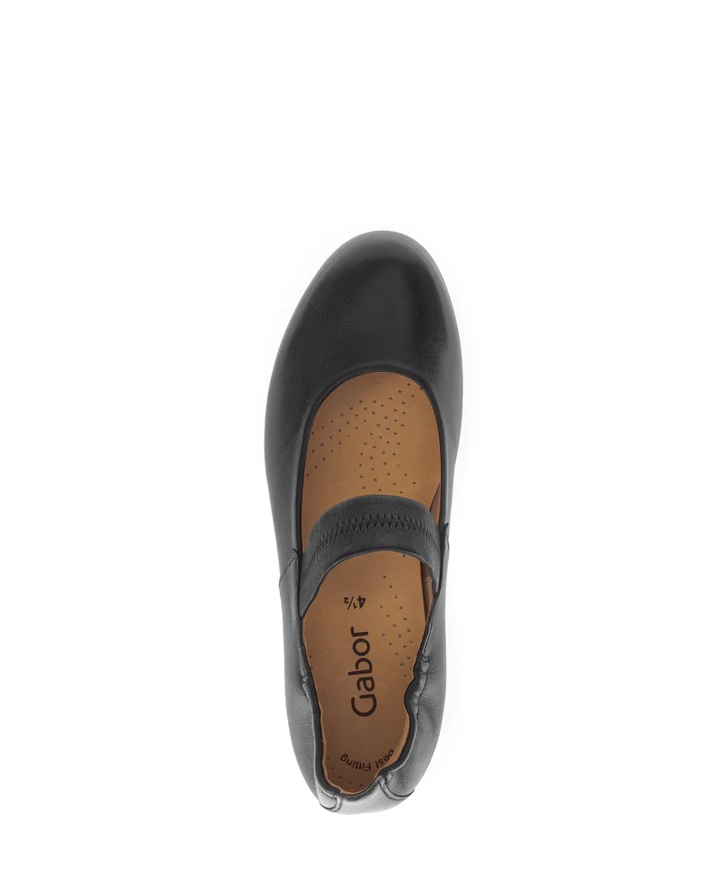 Ballerines noires en cuir lisse