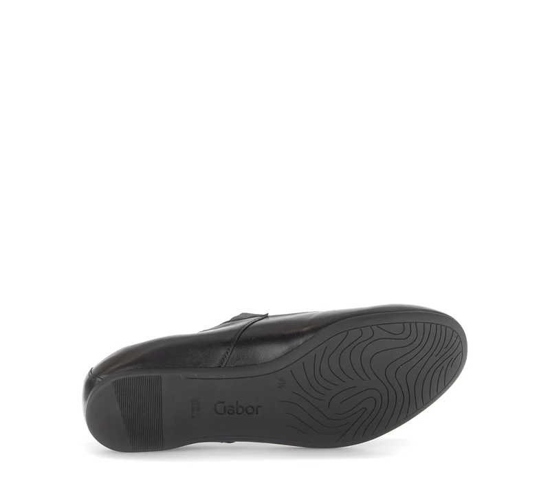 Ballerines noires en cuir lisse