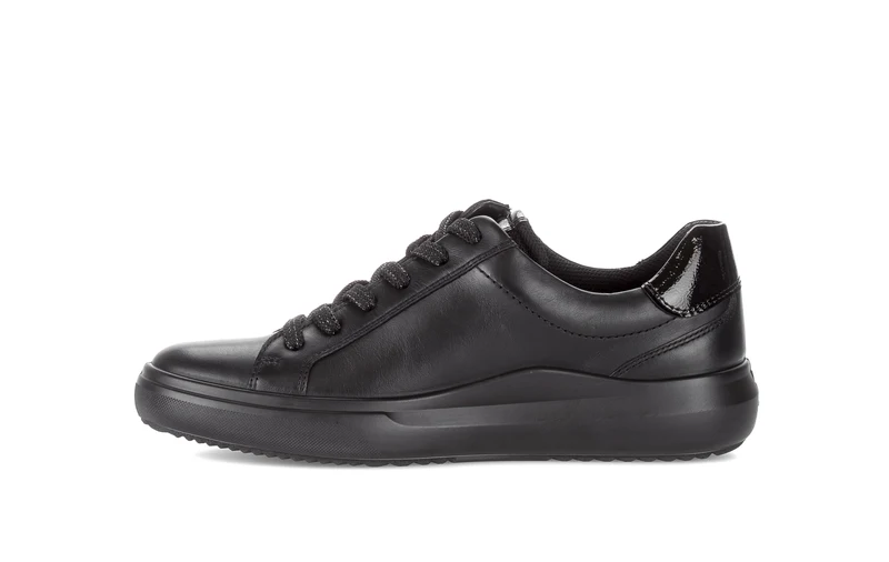 Baskets noires en cuir lisse