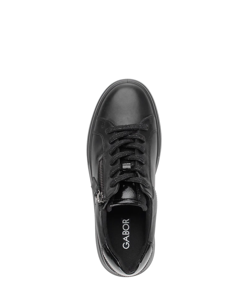 Baskets noires en cuir lisse