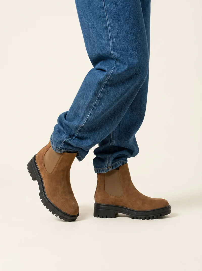 BOTTINES PAVINA CAMEL SUEDINE