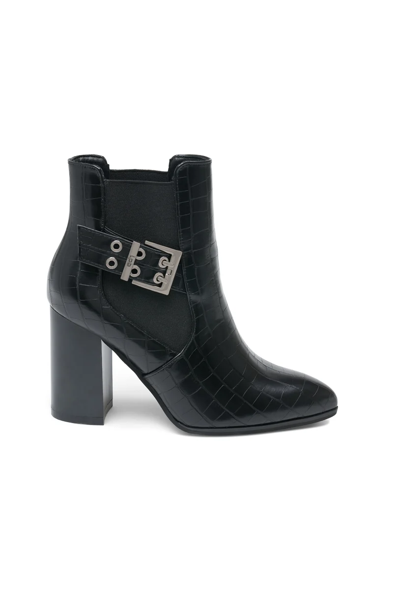 BOTTINES PAULA NOIR CROCO