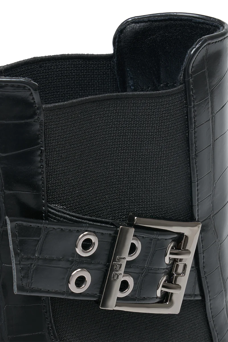 BOTTINES PAULA NOIR CROCO