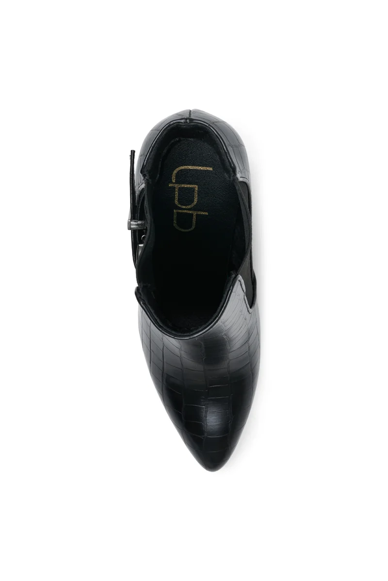 BOTTINES PAULA NOIR CROCO