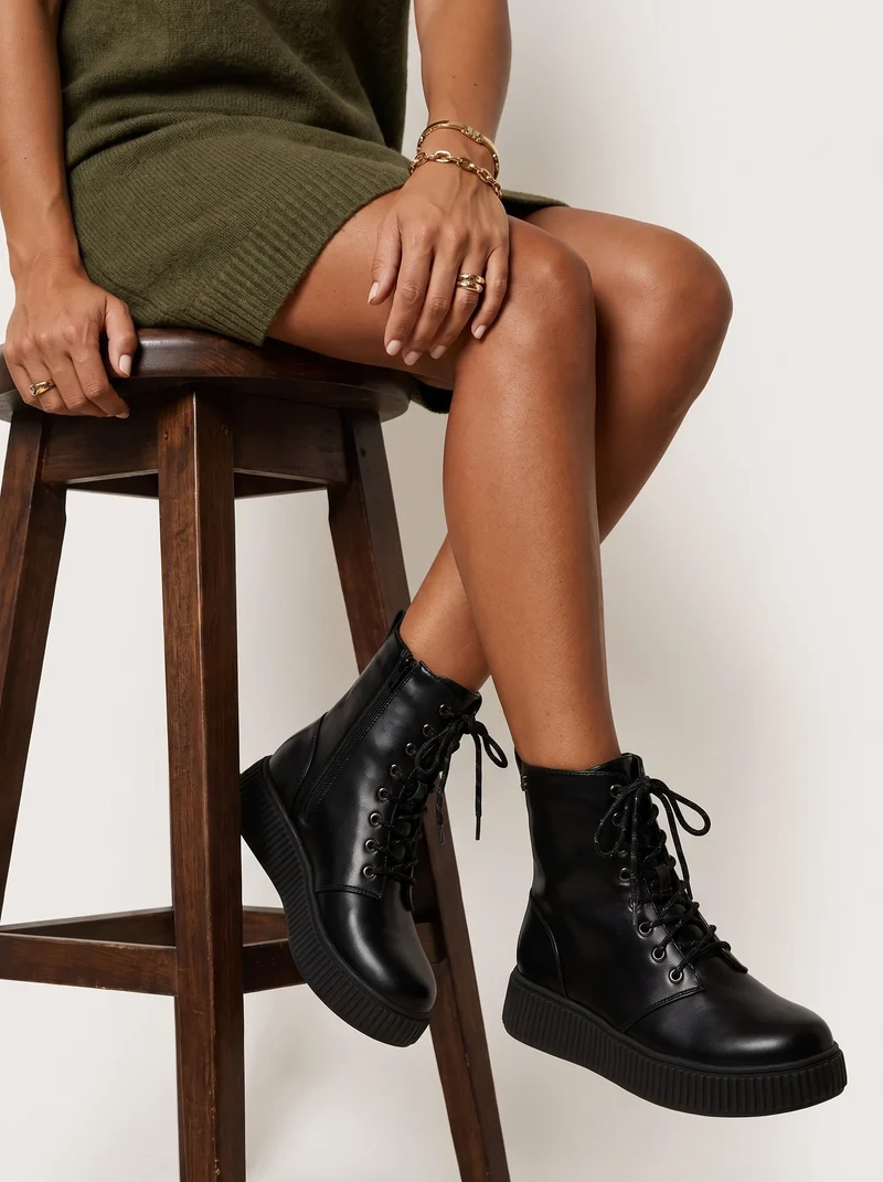 BOTTINES POMELINE NOIR PU