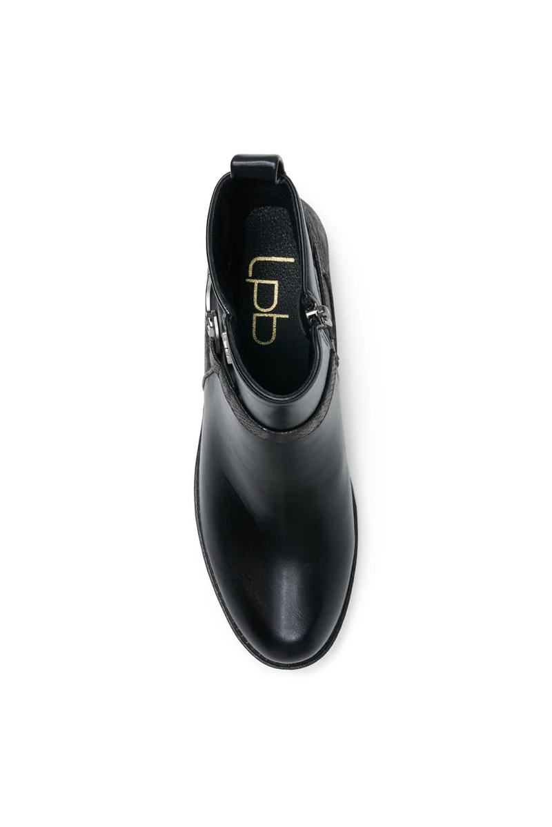 BOTTINES PILAR NOIR / NOIR SNAKE