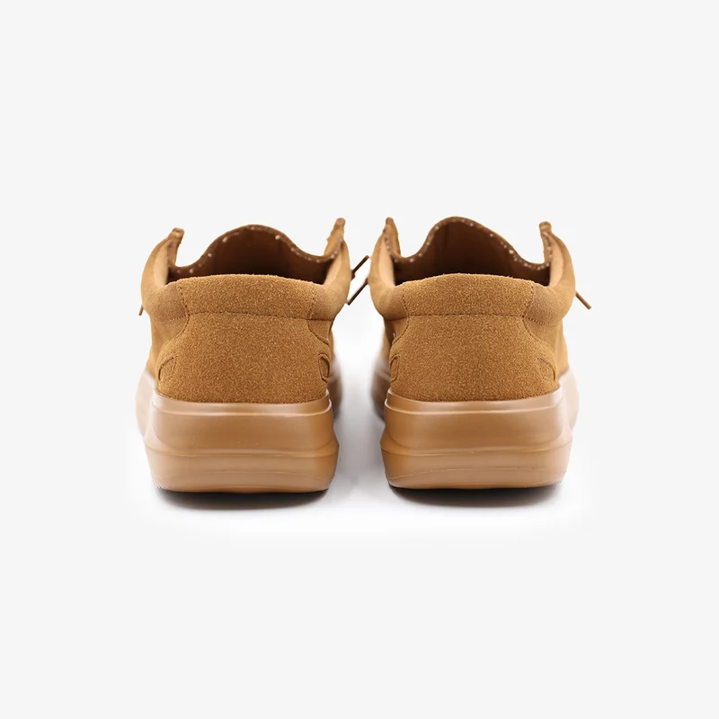 Chaussure bateau Saint‑Jean nubuck camel
