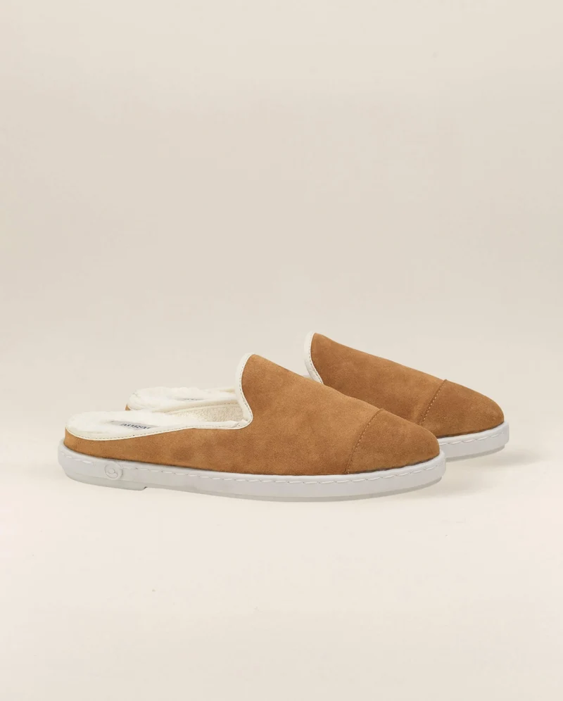 Mule femme Aime, cuir camel