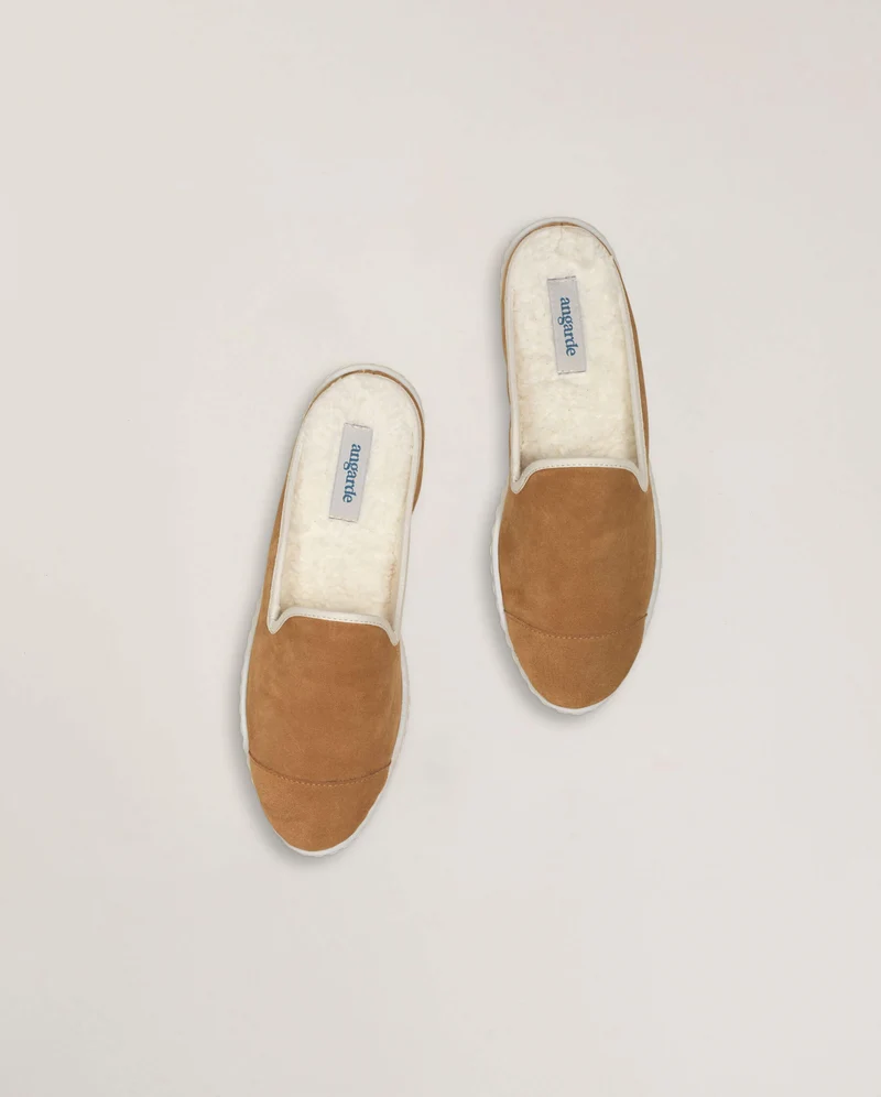 Mule femme Aime, cuir camel