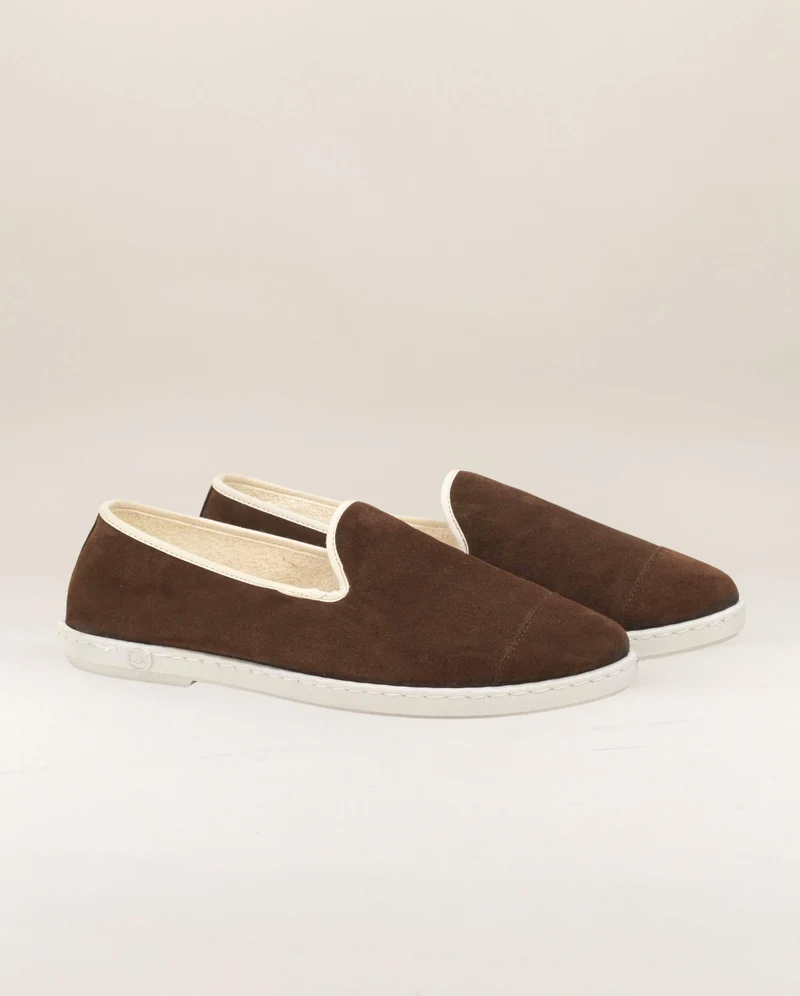 Chausson homme Bruson, cuir mocha