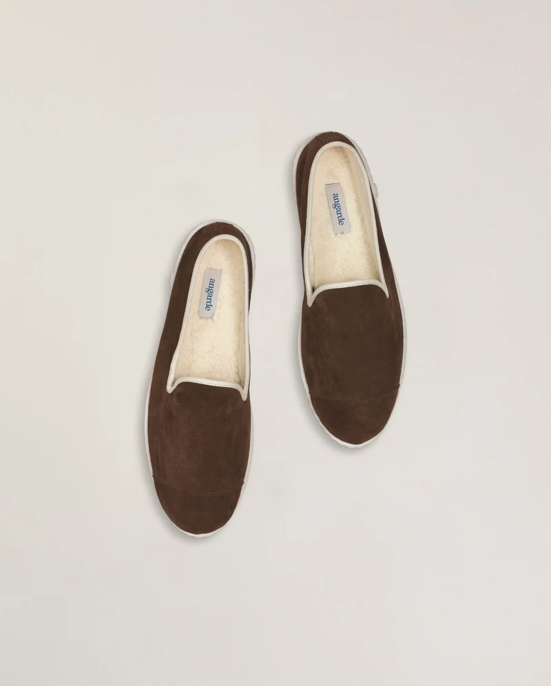 Chausson homme Bruson, cuir mocha