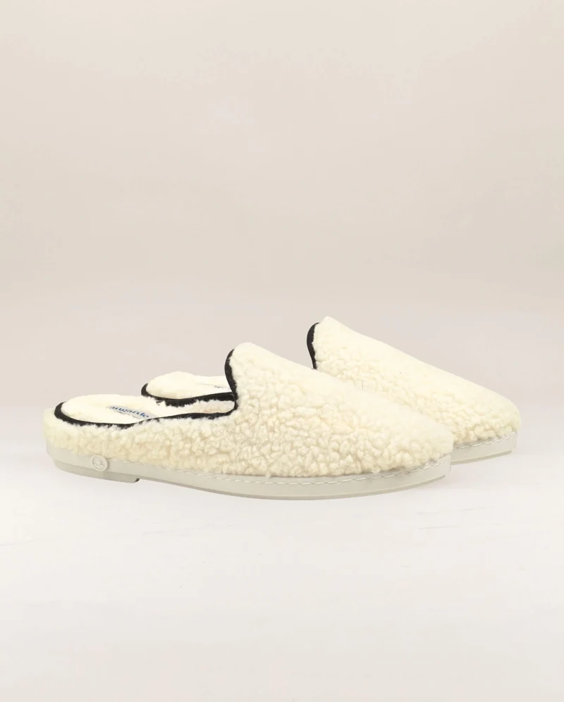 Mule homme Aime, bouclette de laine noir
