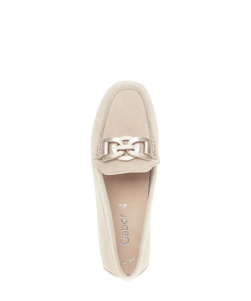 Mocassins beiges en velours