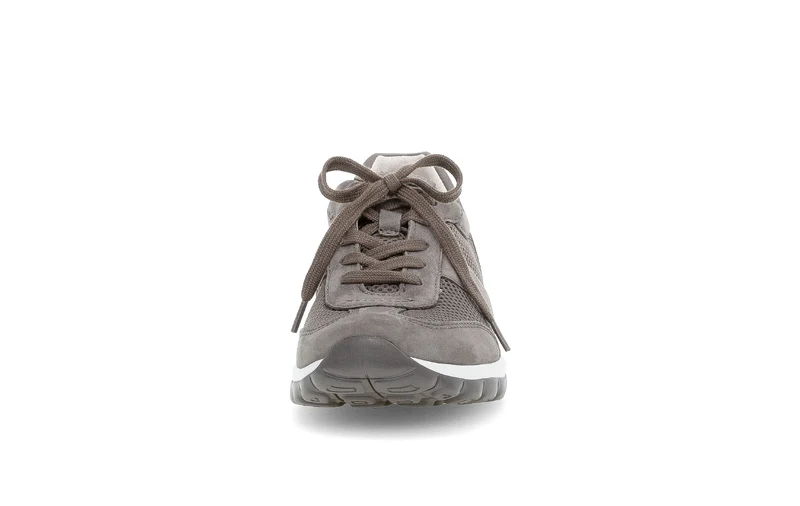 Baskets marron en textile et cuir