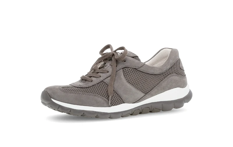 Baskets marron en textile et cuir