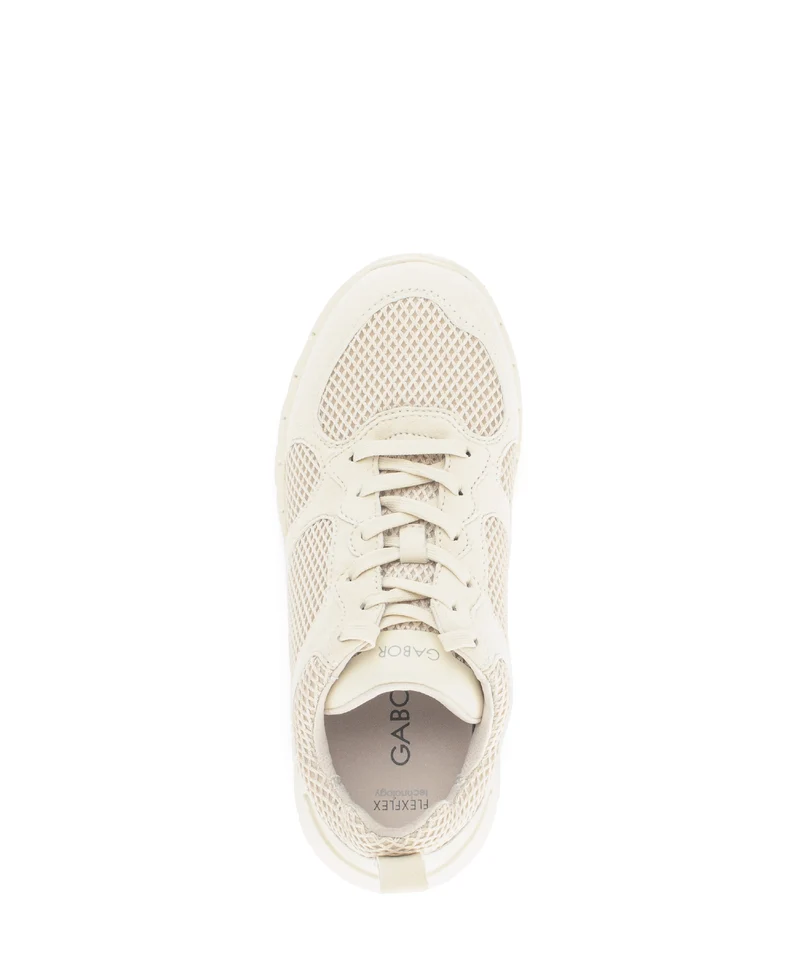 Baskets blanches en textile et nubuck