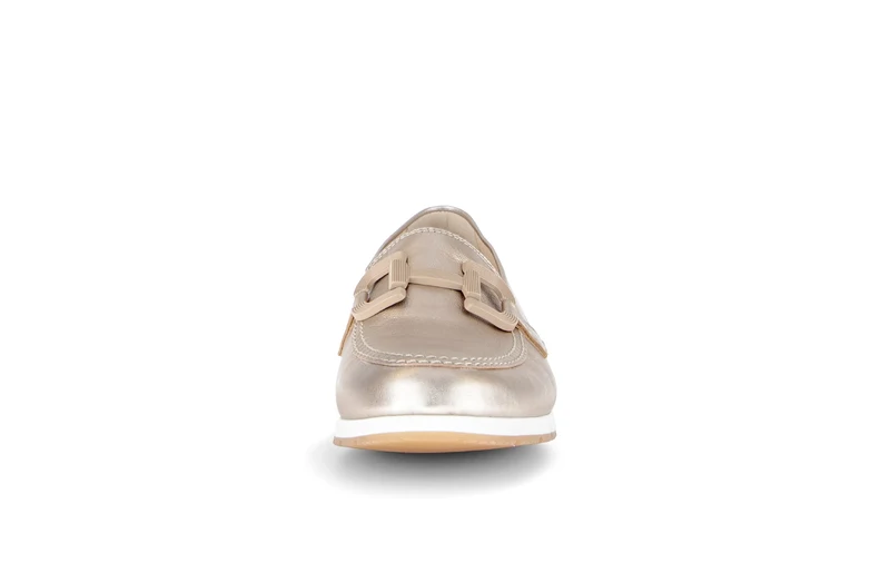 Mocassins dorés en cuir lisse