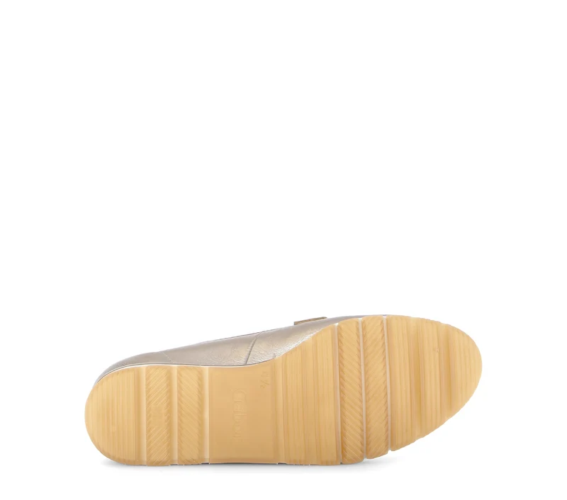 Mocassins dorés en cuir lisse