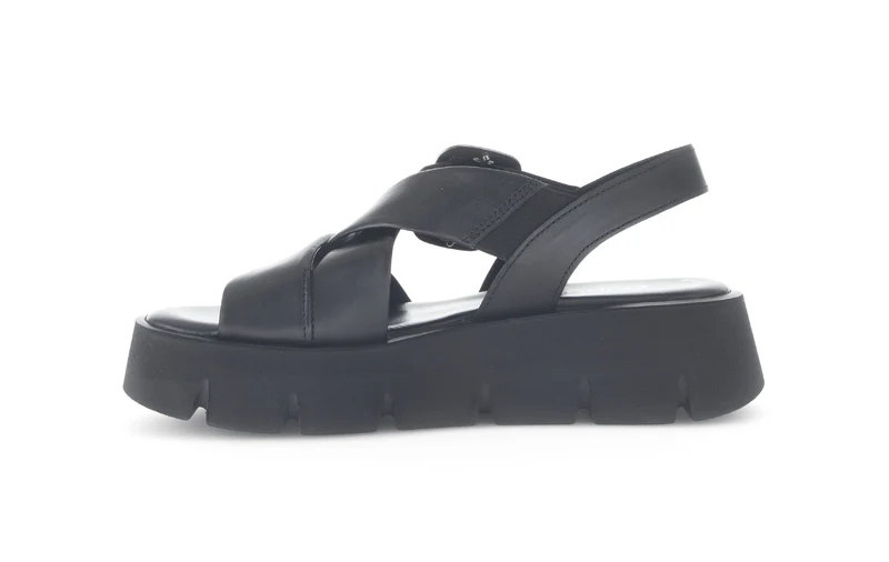Mules noires en cuir lisse