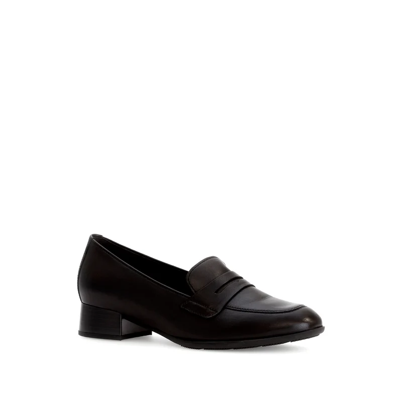 Mocassins noirs en cuir lisse