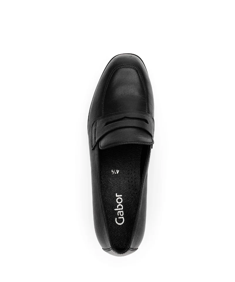 Mocassins noirs en cuir lisse