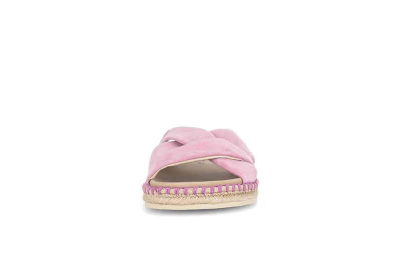 Mules roses en nubuck