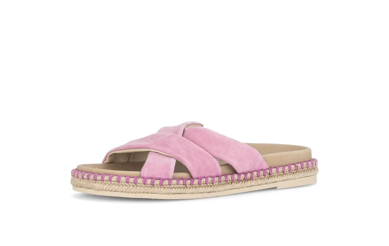 Mules roses en nubuck