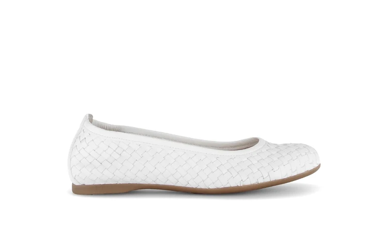 Ballerines crème en cuir