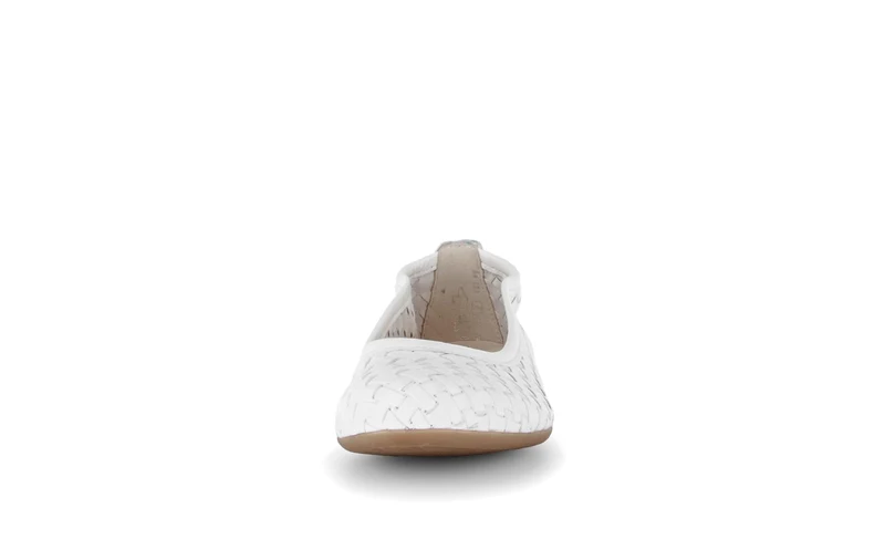 Ballerines crème en cuir