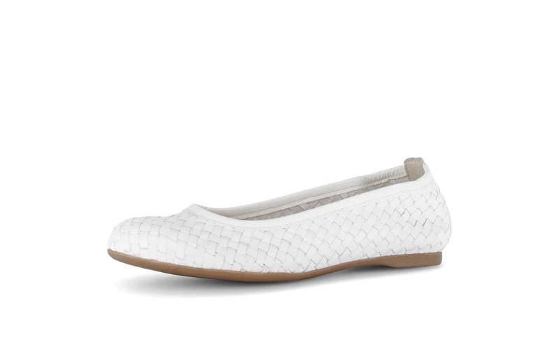 Ballerines crème en cuir