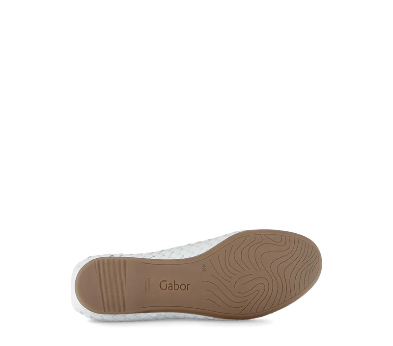 Ballerines crème en cuir