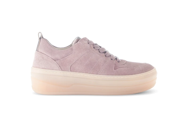 Baskets roses en velours