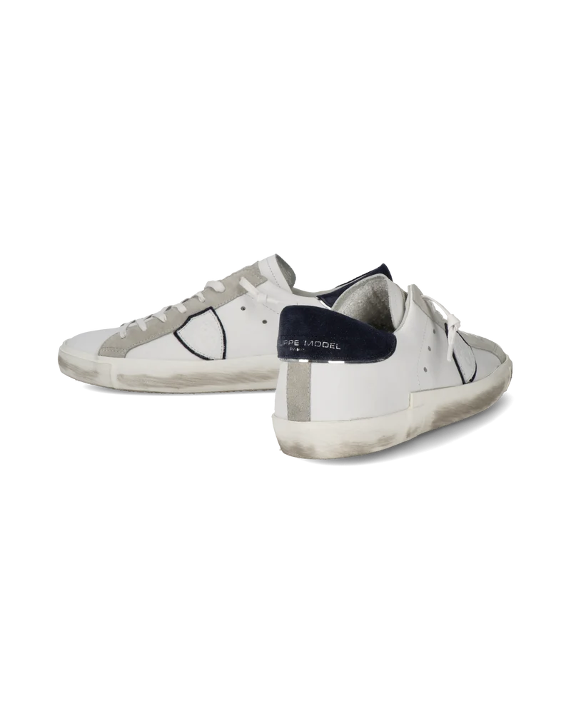 Men's Prsx Low-Top Sneakers in Suede, White and Blue