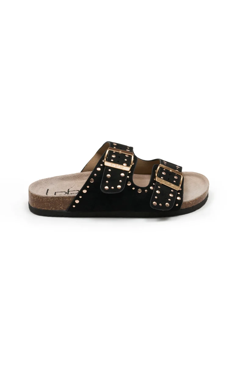 MULES NESSA NOIR SUEDINE