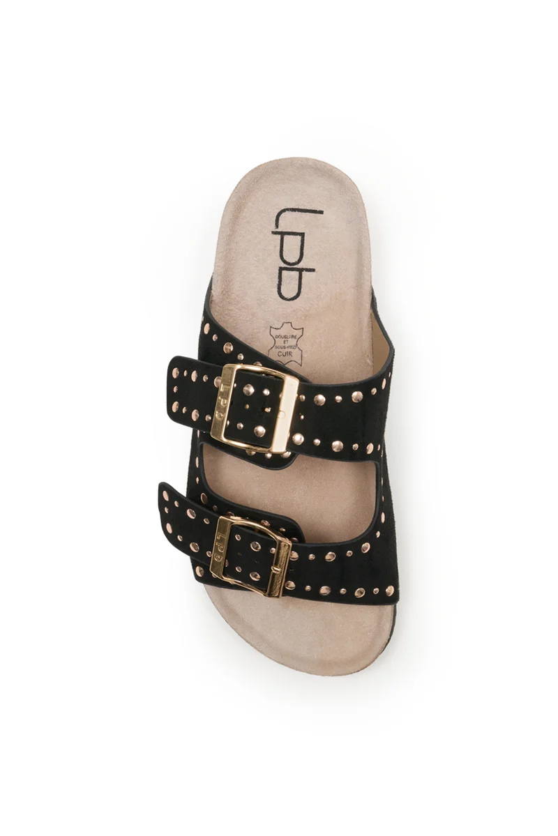 MULES NESSA NOIR SUEDINE