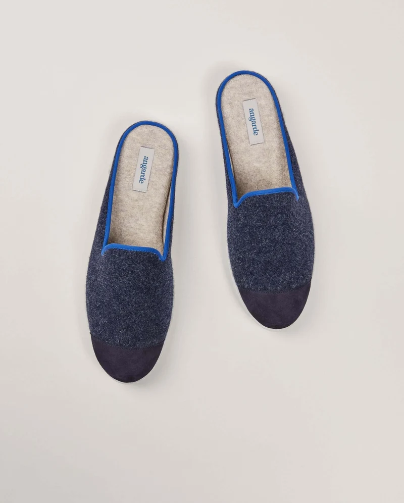 Mule homme Aime, laine marine océan