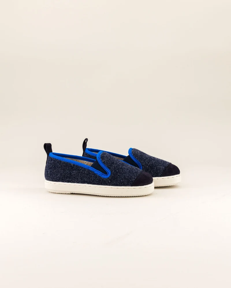 Chausson enfant Bruson, laine marine océan