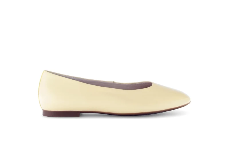 Ballerines jaunes en cuir