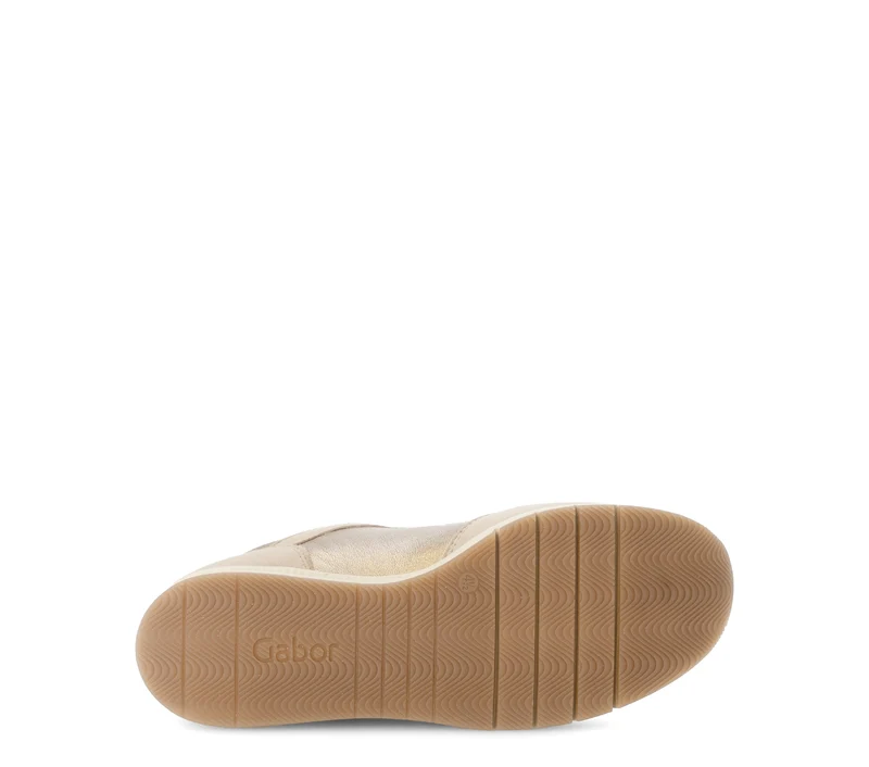 Baskets beiges métallisées en cuir métallisé
