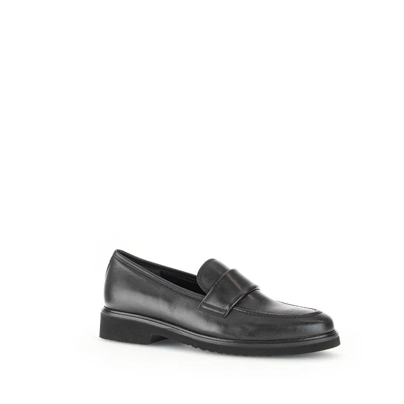 Mocassins noirs en cuir lisse