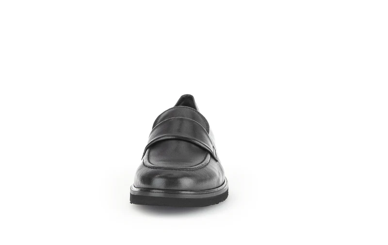 Mocassins noirs en cuir lisse