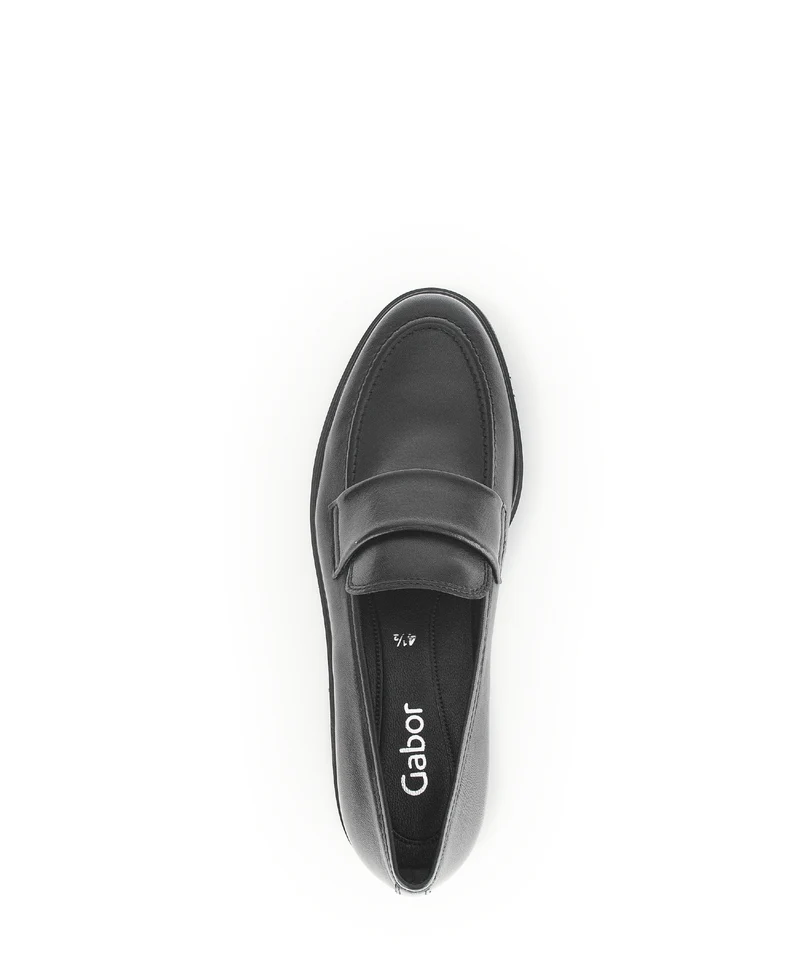 Mocassins noirs en cuir lisse
