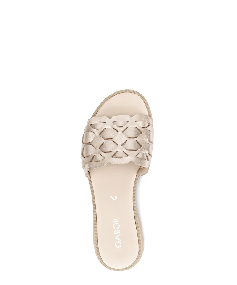 Mules dorées en cuir