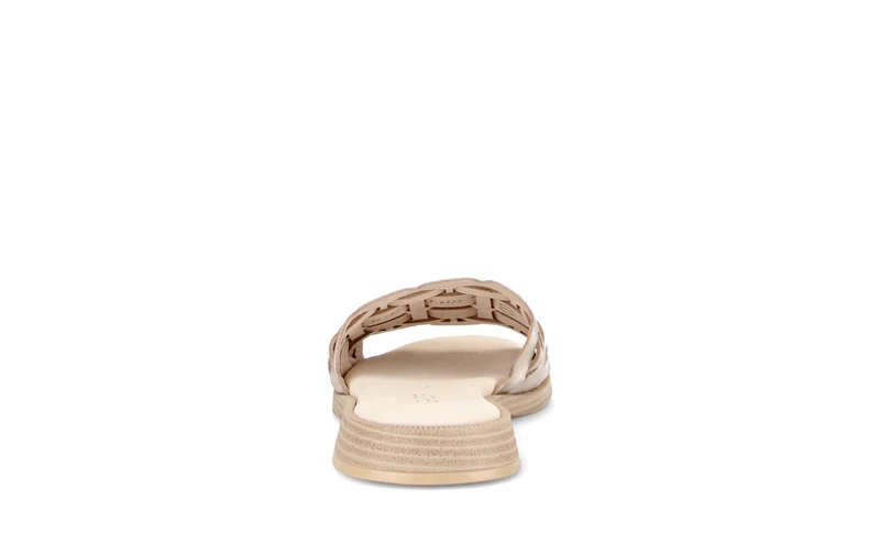 Mules dorées en cuir