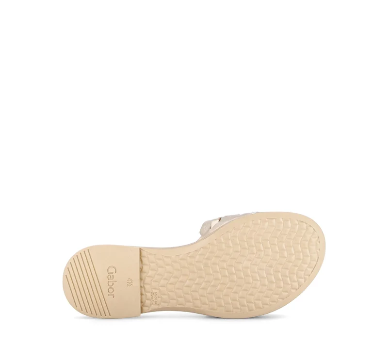 Mules dorées en cuir