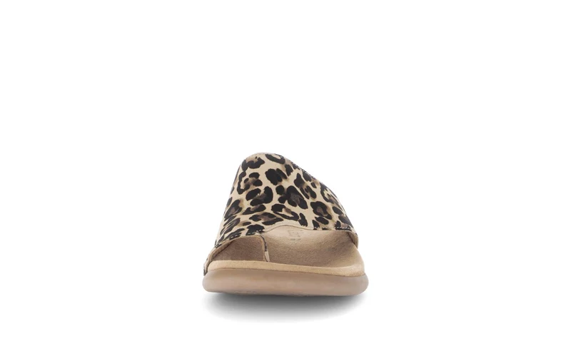 Mules léopard en cuir