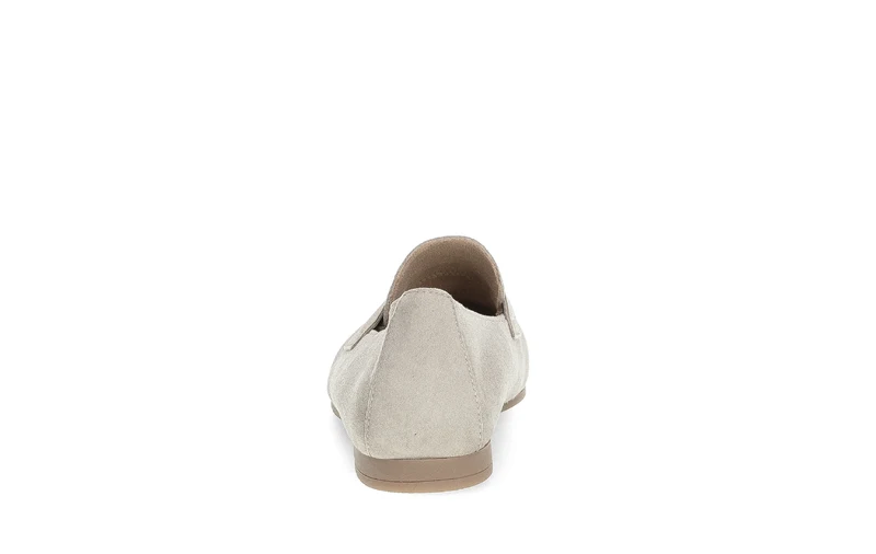 Mocassins beiges en cuir velours