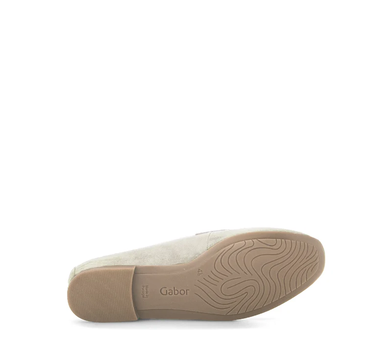 Mocassins beiges en cuir velours