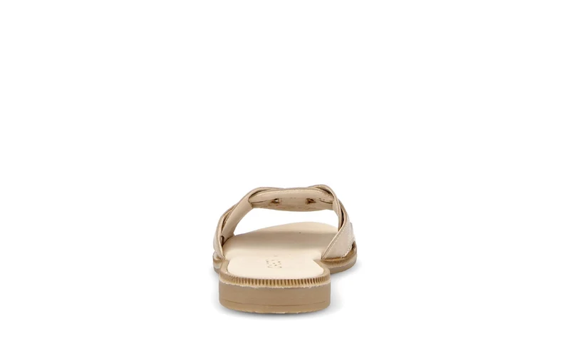 Mules dorées en cuir