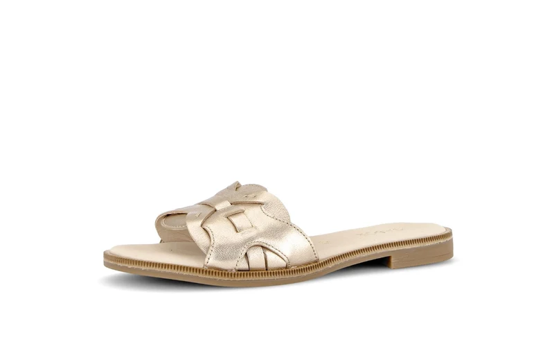 Mules dorées en cuir